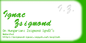 ignac zsigmond business card